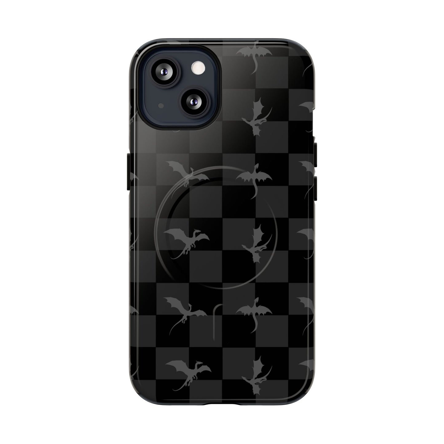 Dragon Check Phone Case — Grey