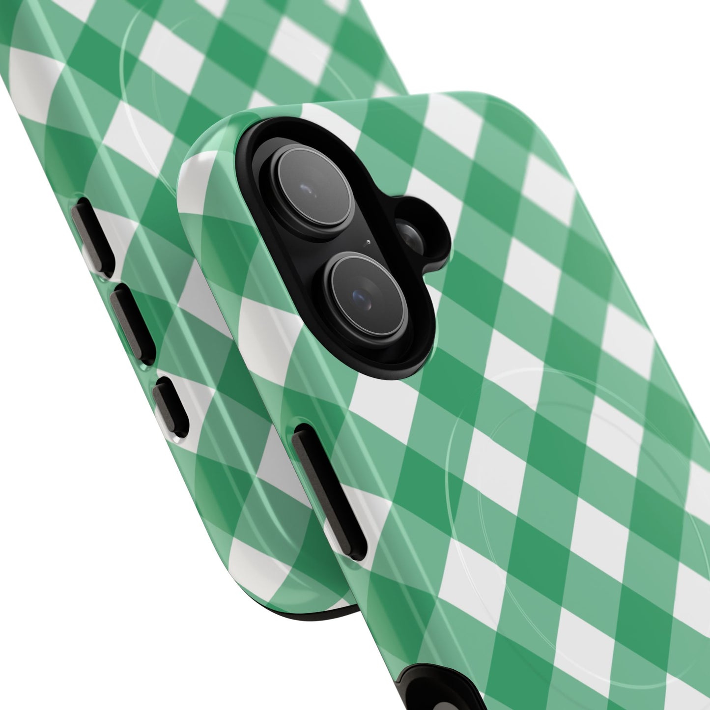 Green Gingham iPhone Case