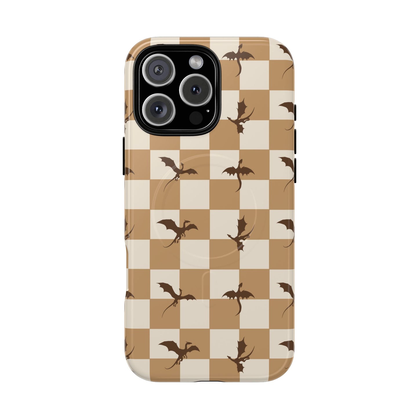 Dragon Check Phone Case — Camel
