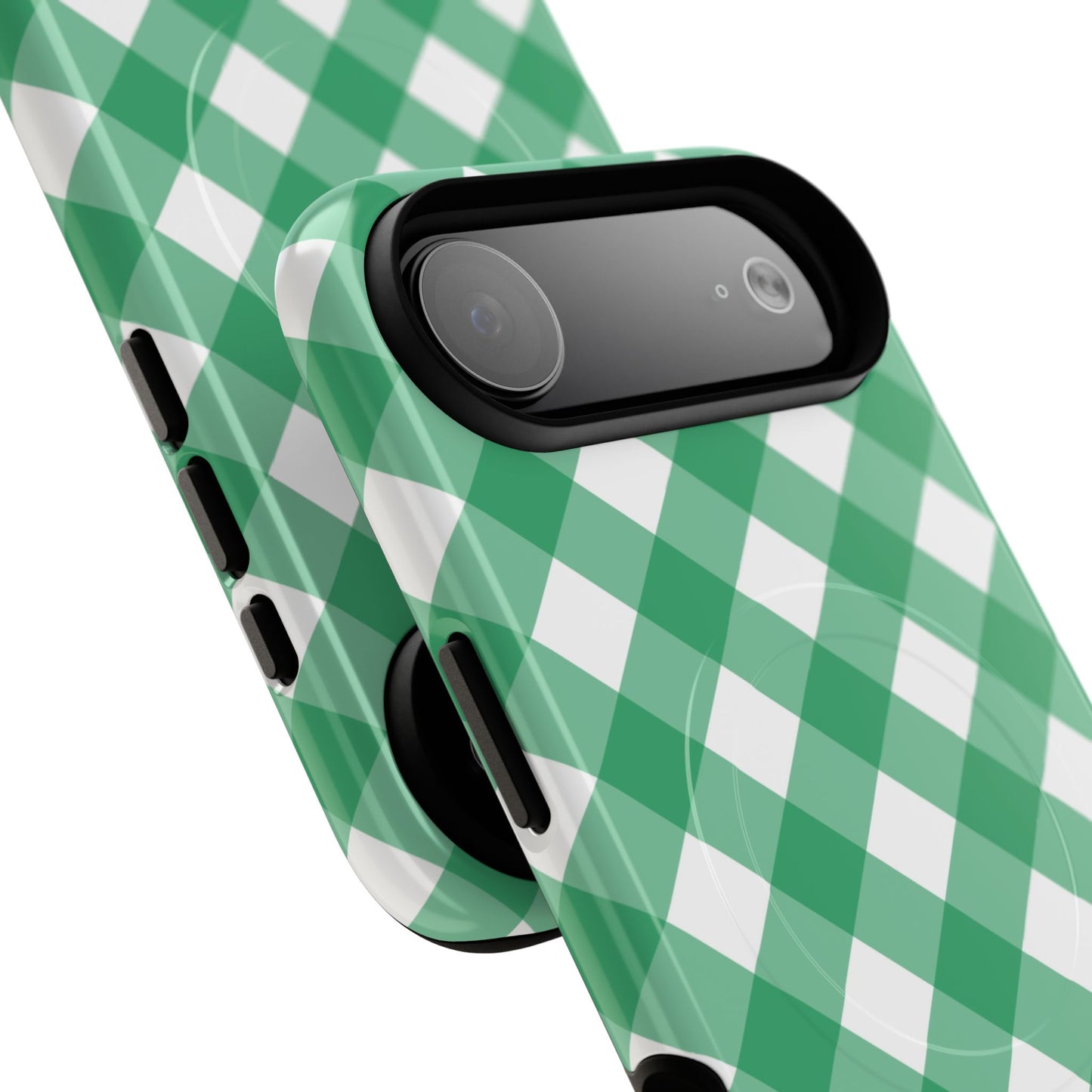 Green Gingham iPhone Case