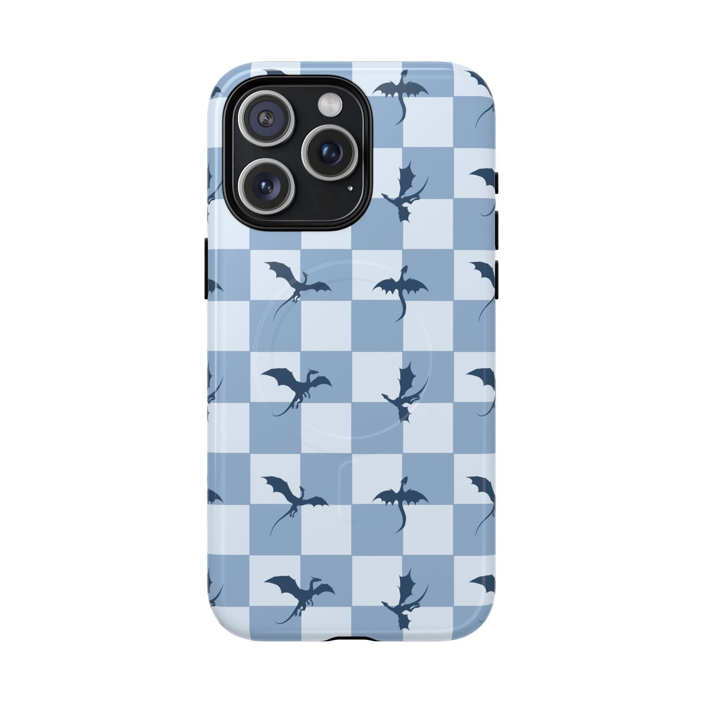 Dragon Check Phone Case — Blue