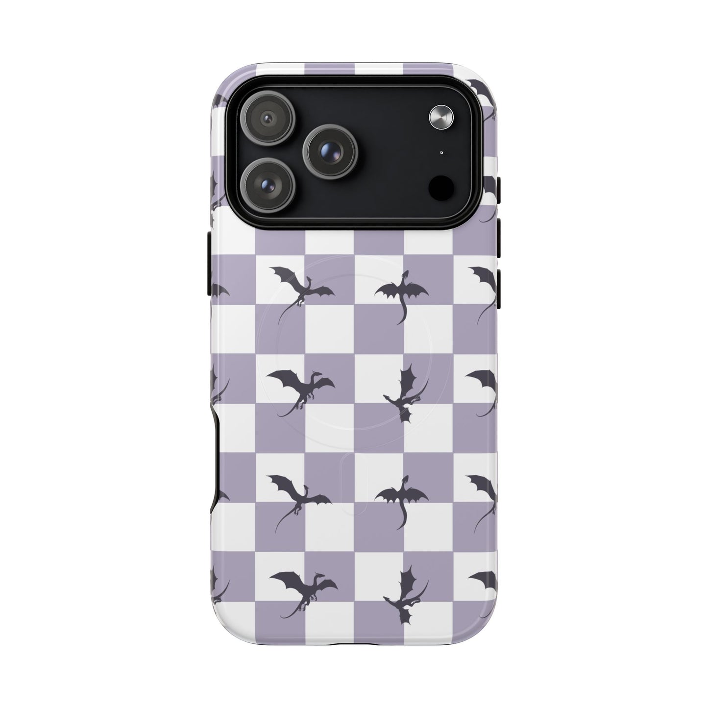 Dragon Check Phone Case — Lavender