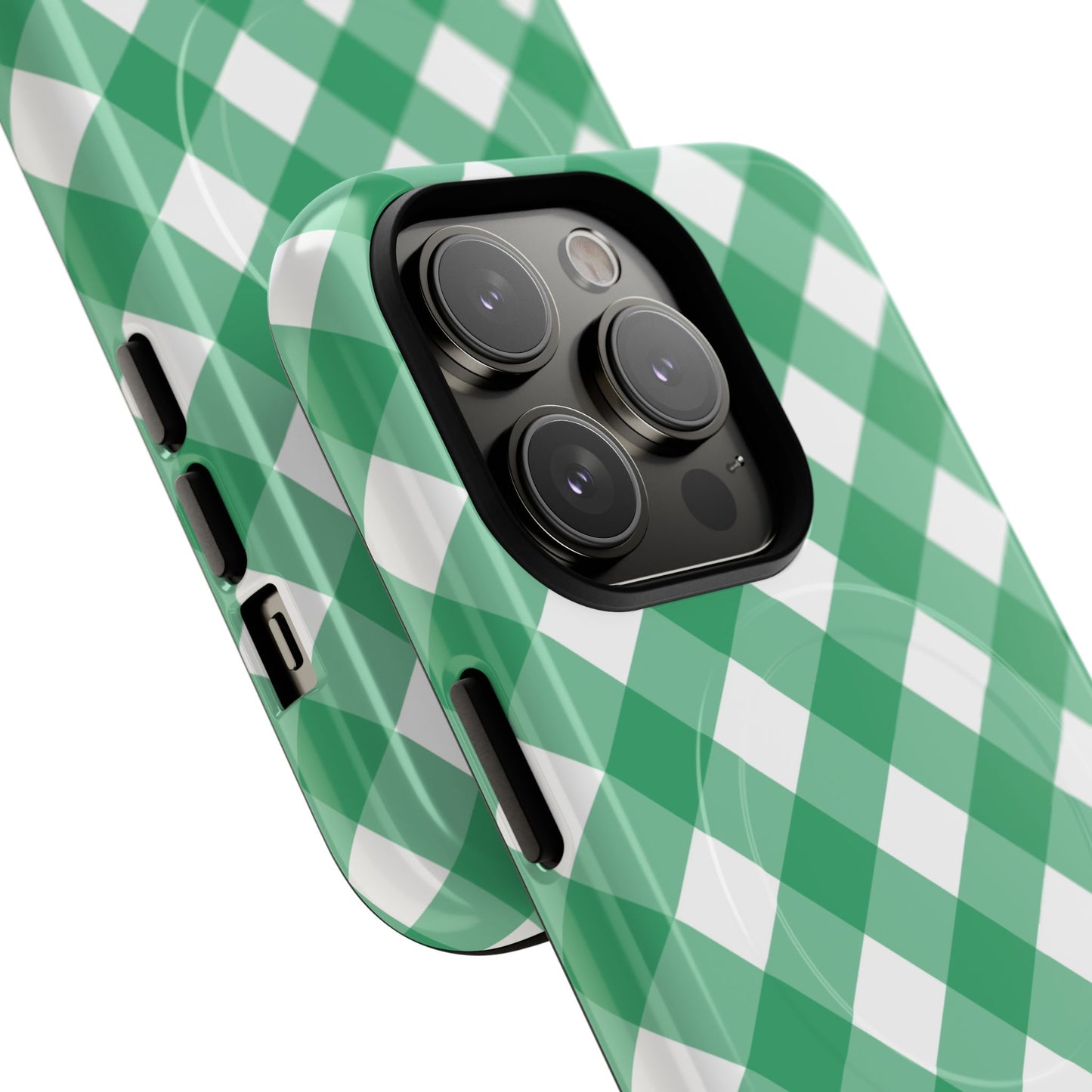 Green Gingham iPhone Case
