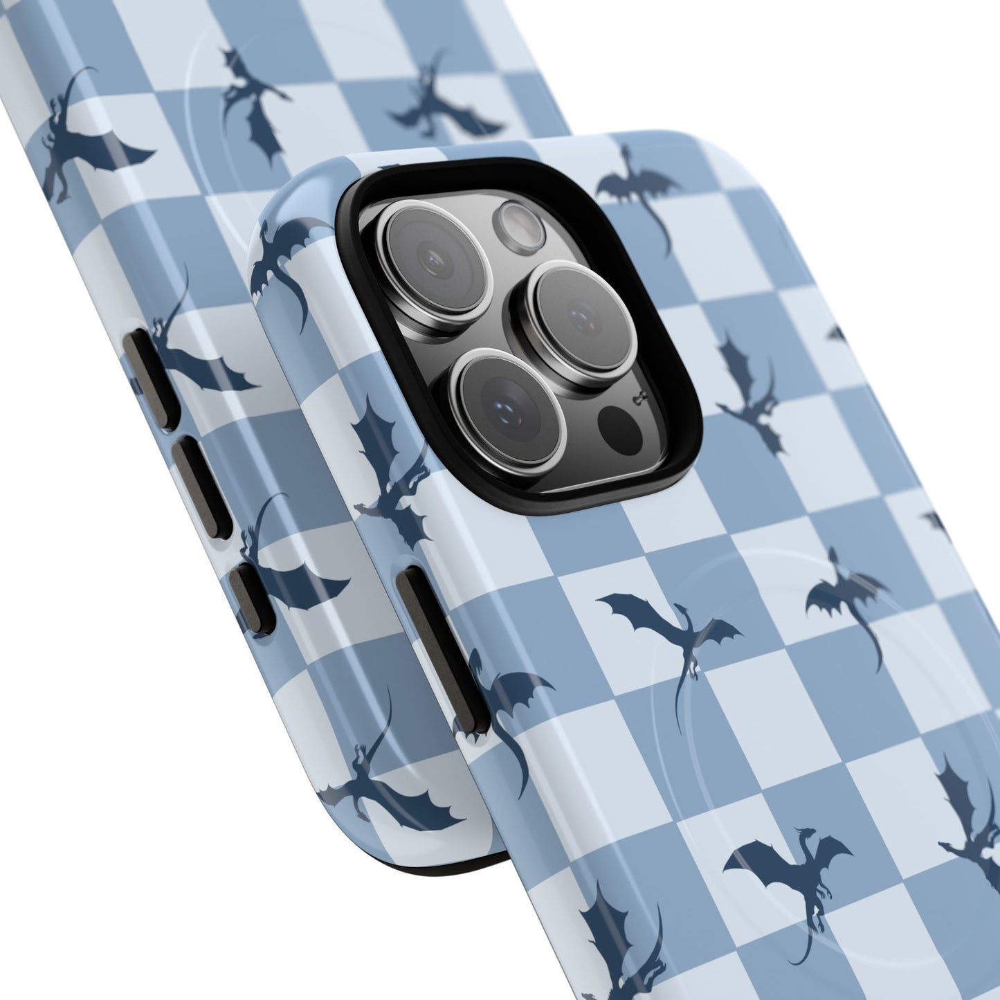 Dragon Check Phone Case — Blue