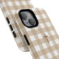 Beige Gingham Cross - Phone Case