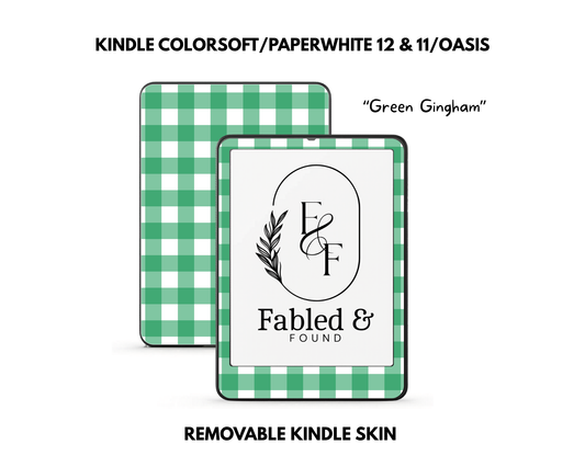 Green Gingham - Kindle Skin