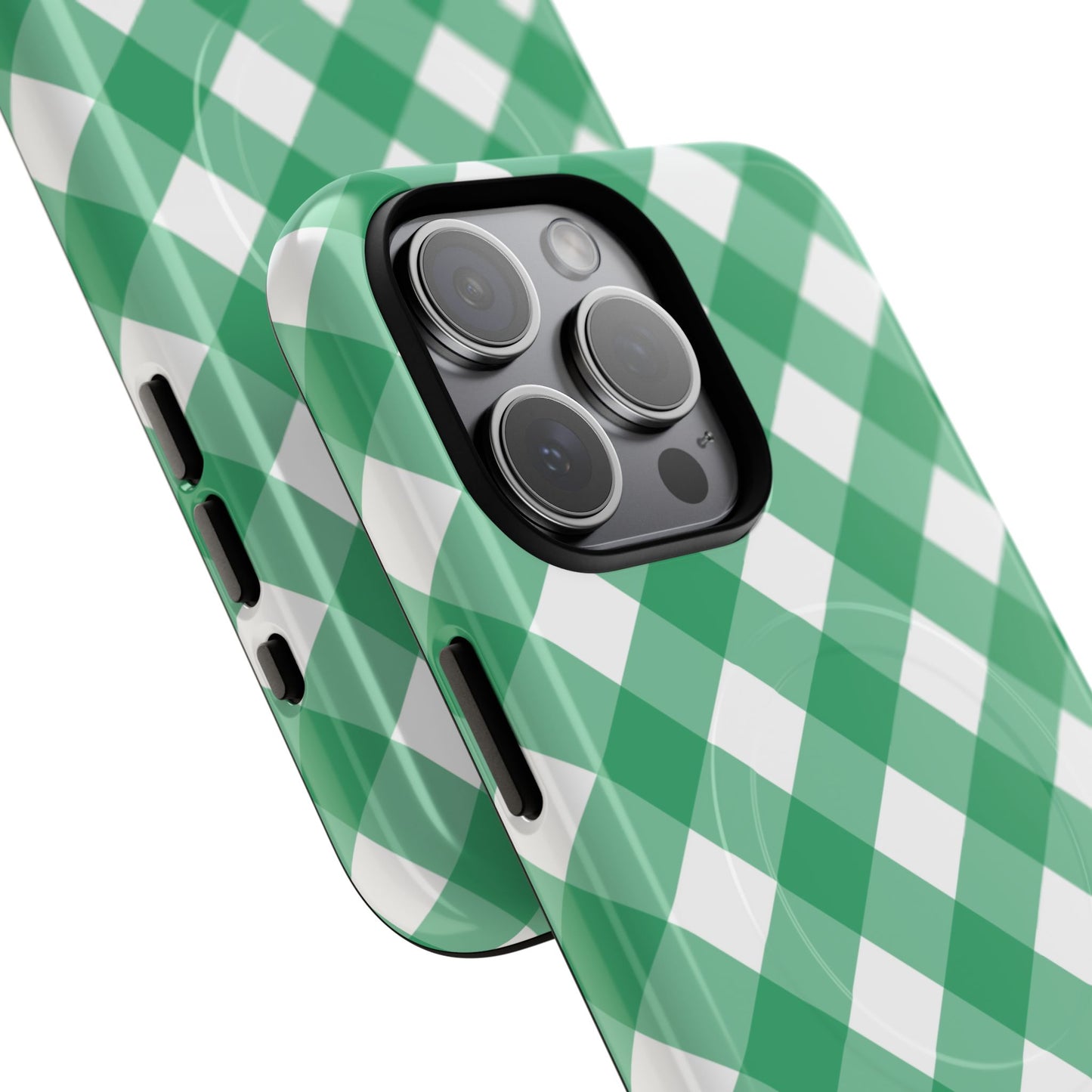 Green Gingham iPhone Case