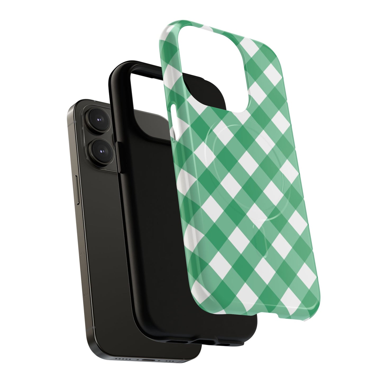 Green Gingham iPhone Case