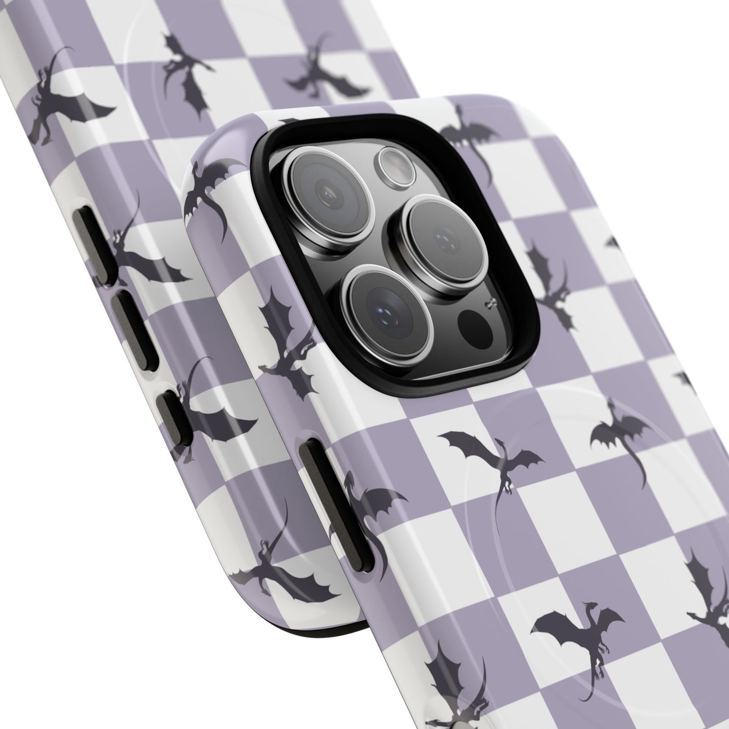 Dragon Check Phone Case — Lavender