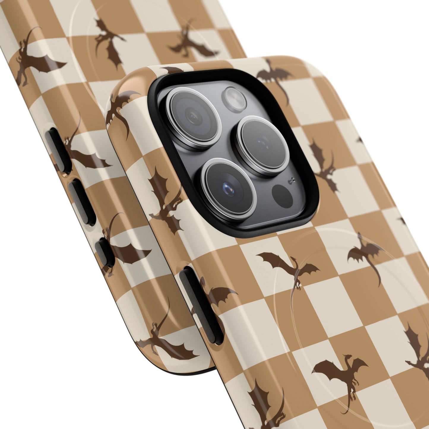 Dragon Check Phone Case — Camel
