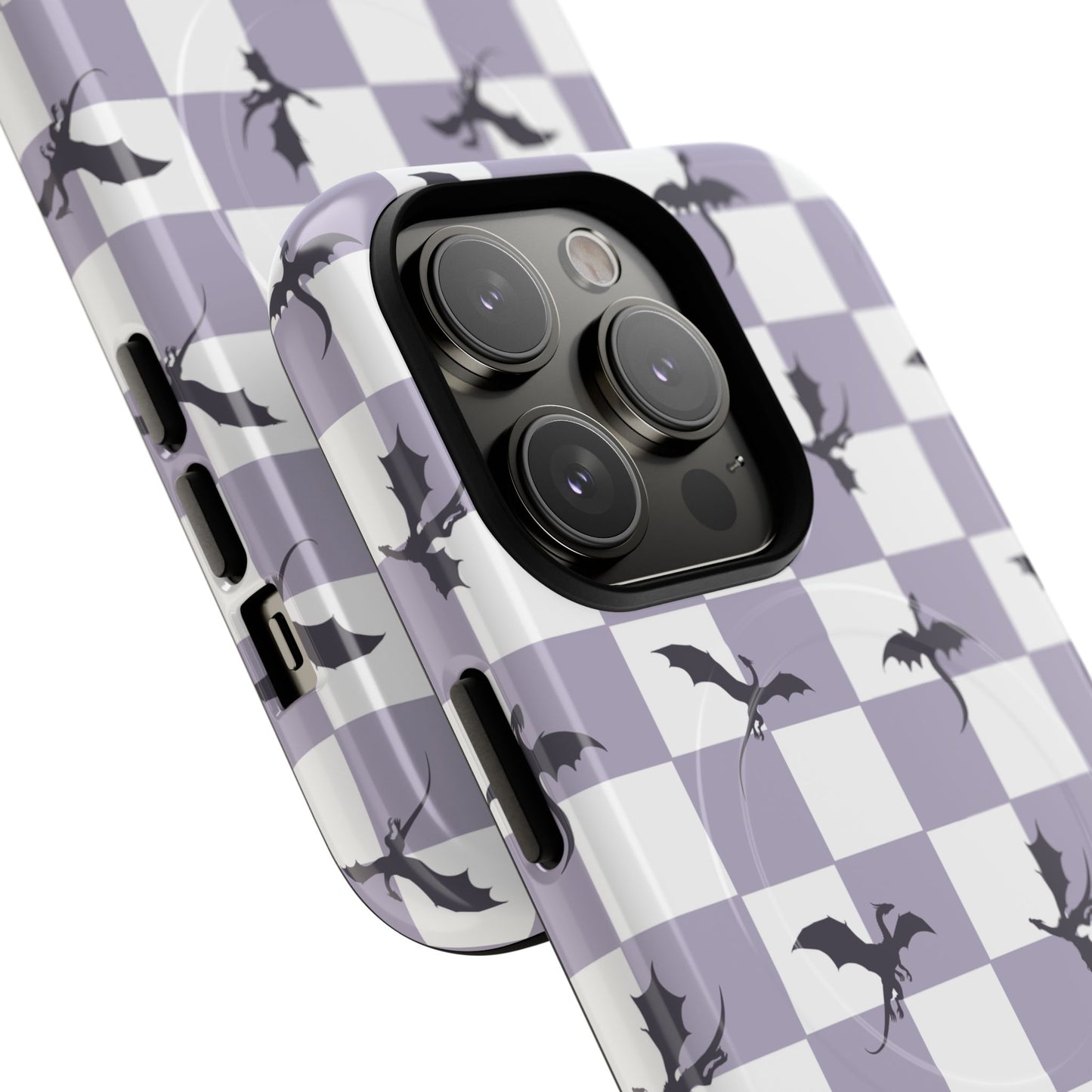 Dragon Check Phone Case — Lavender