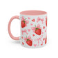 Strawberry Bow Coquette Accent Coffee Mug — 11/15oz Cute Café Aesthetic