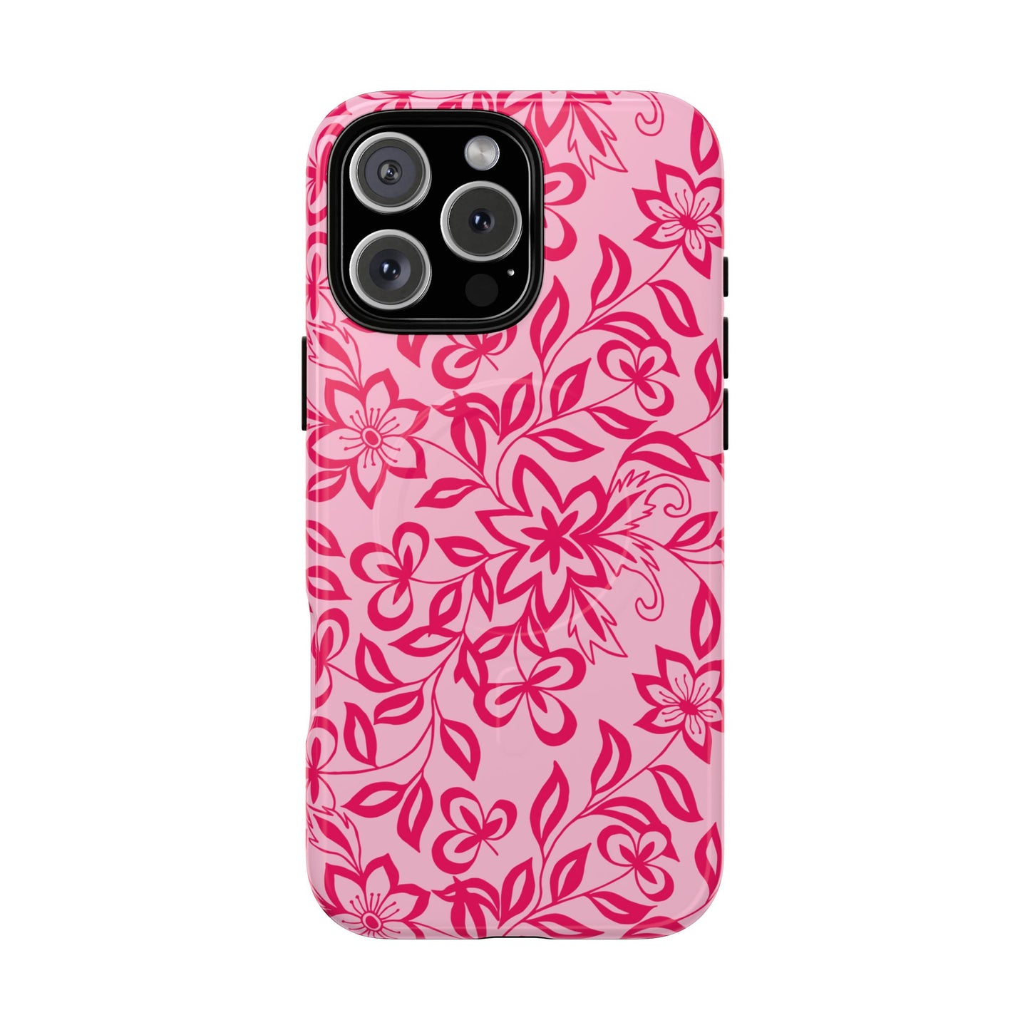 Hot Pink Floral iPhone Case