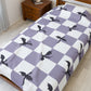 Dragon Fantasy Checkered Velveteen Plush Blanket - Lavender