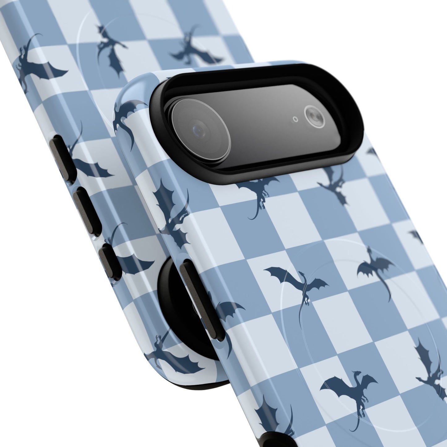 Dragon Check Phone Case — Blue