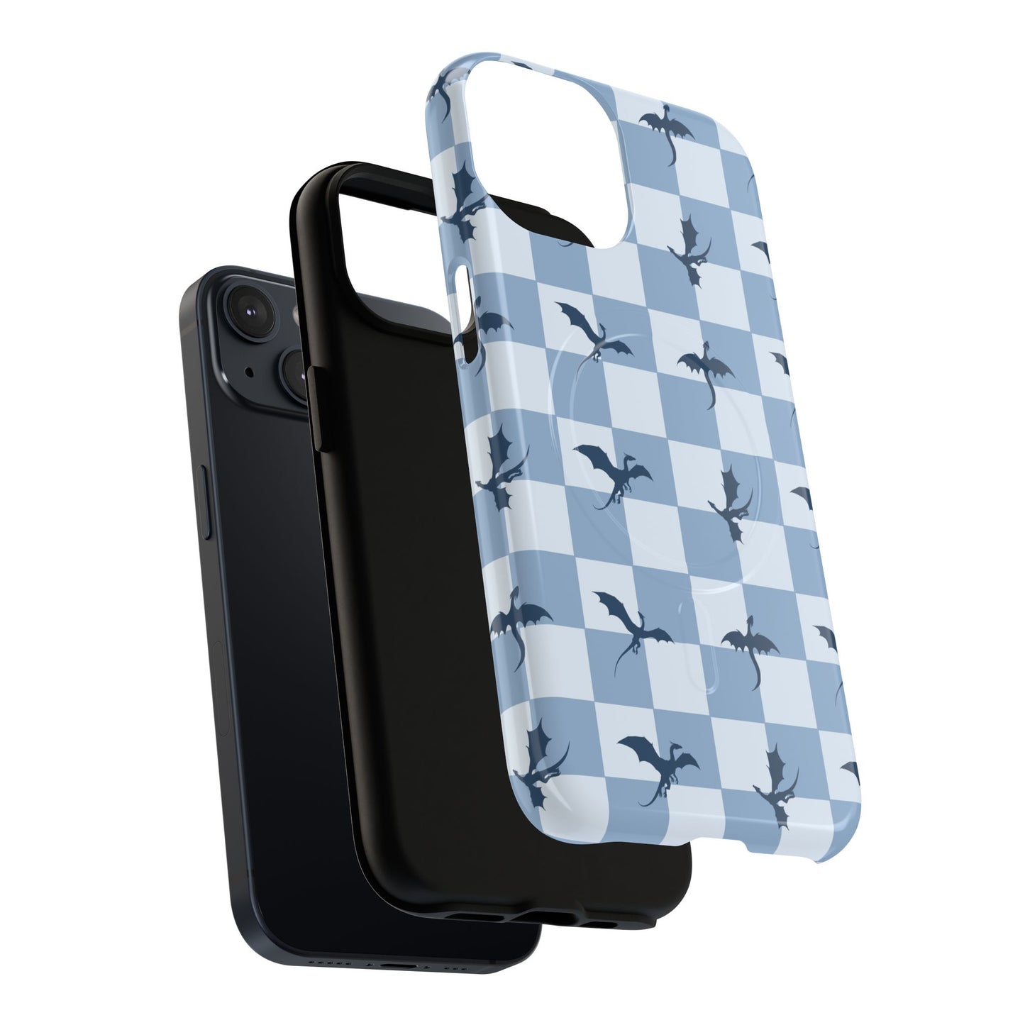 Dragon Check Phone Case — Blue