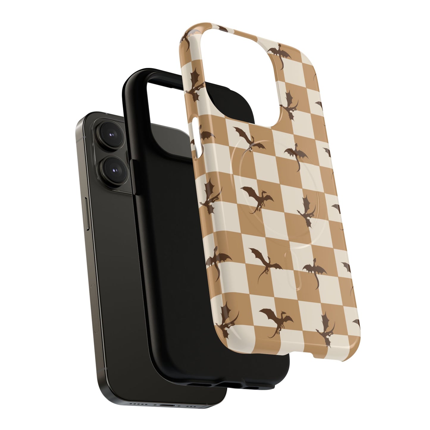 Dragon Check Phone Case — Camel