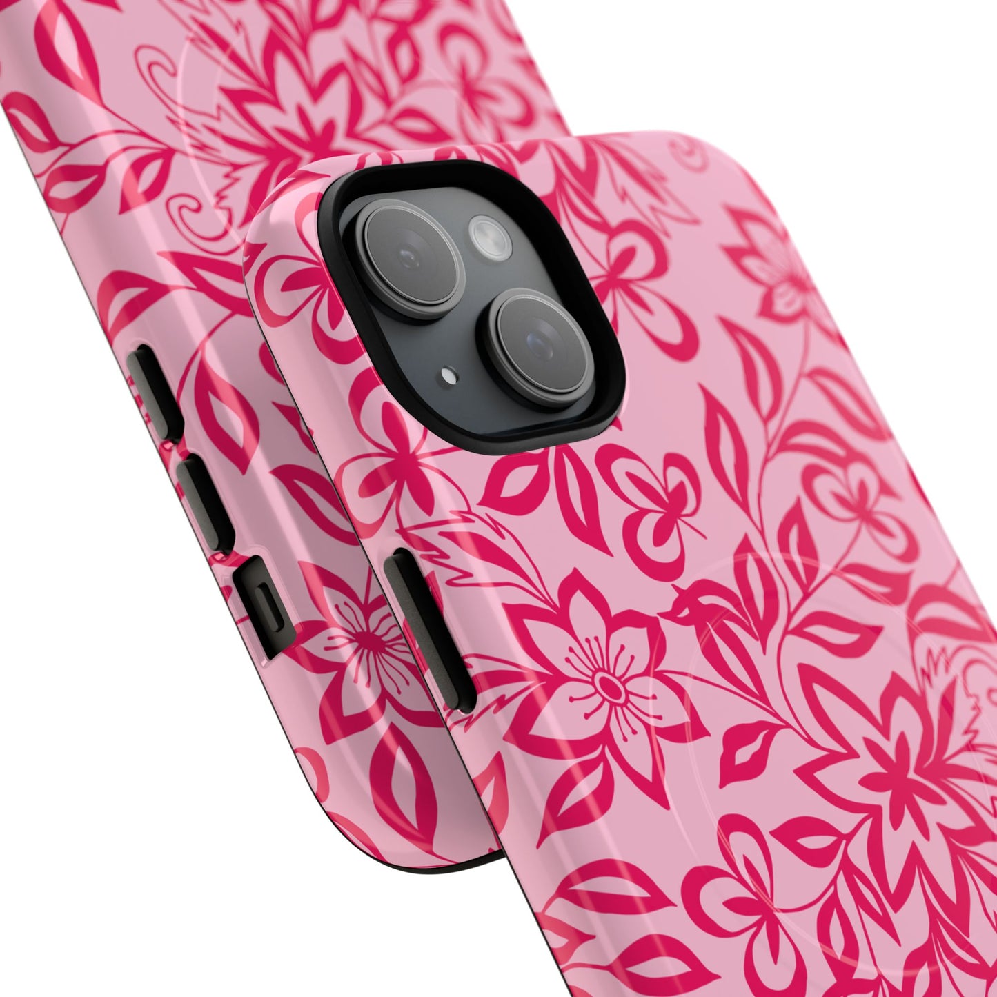 Hot Pink Floral iPhone Case
