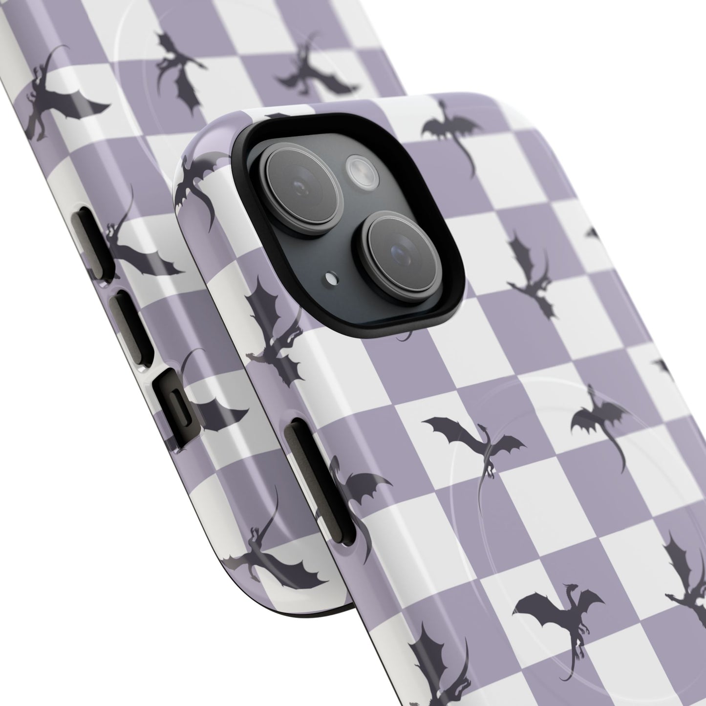 Dragon Check Phone Case — Lavender
