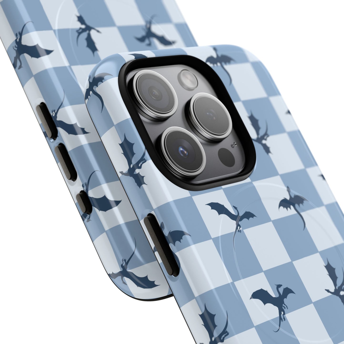 Dragon Check Phone Case — Blue