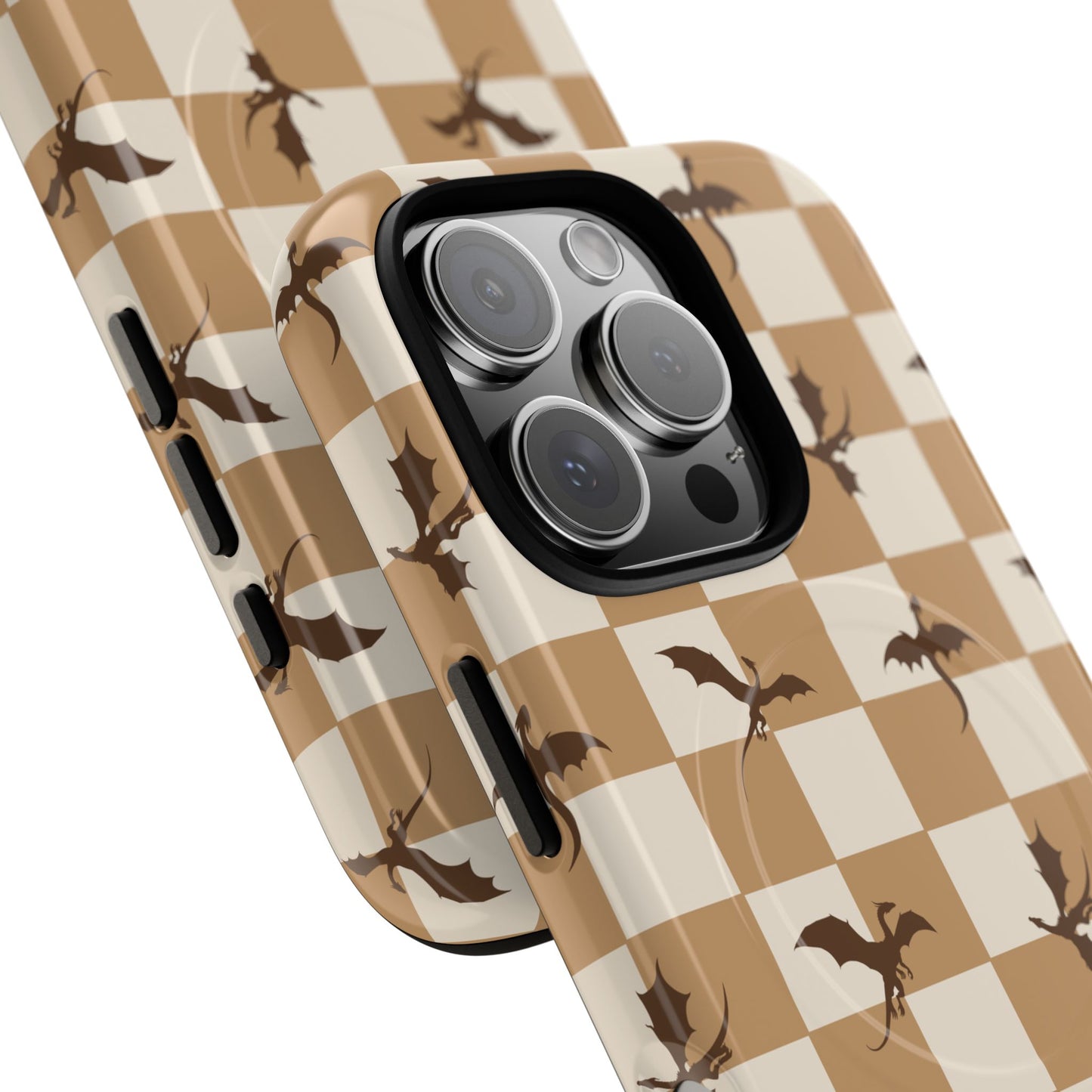 Dragon Check Phone Case — Camel