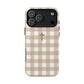 Beige Gingham Cross - Phone Case