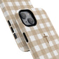 Beige Gingham Cross - Phone Case