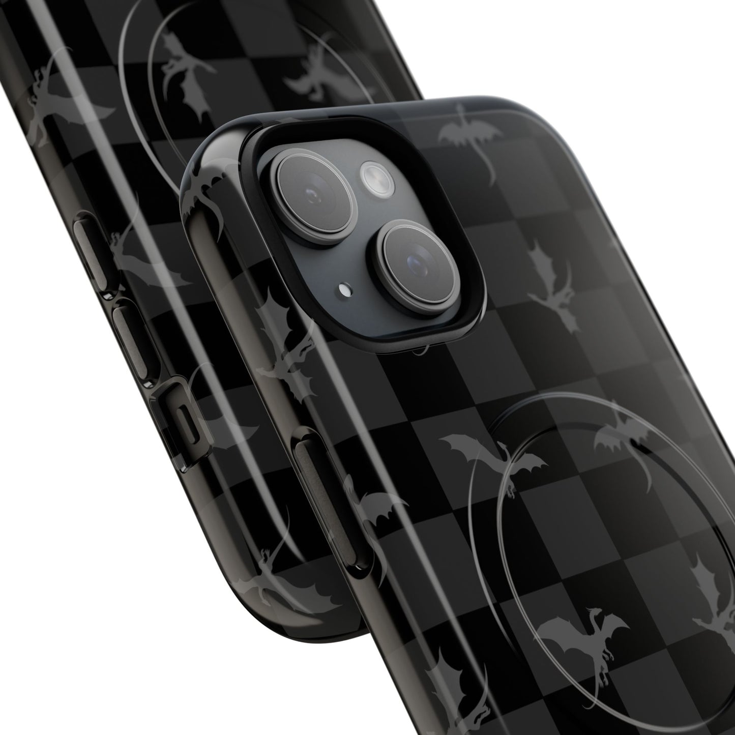 Dragon Check Phone Case — Grey