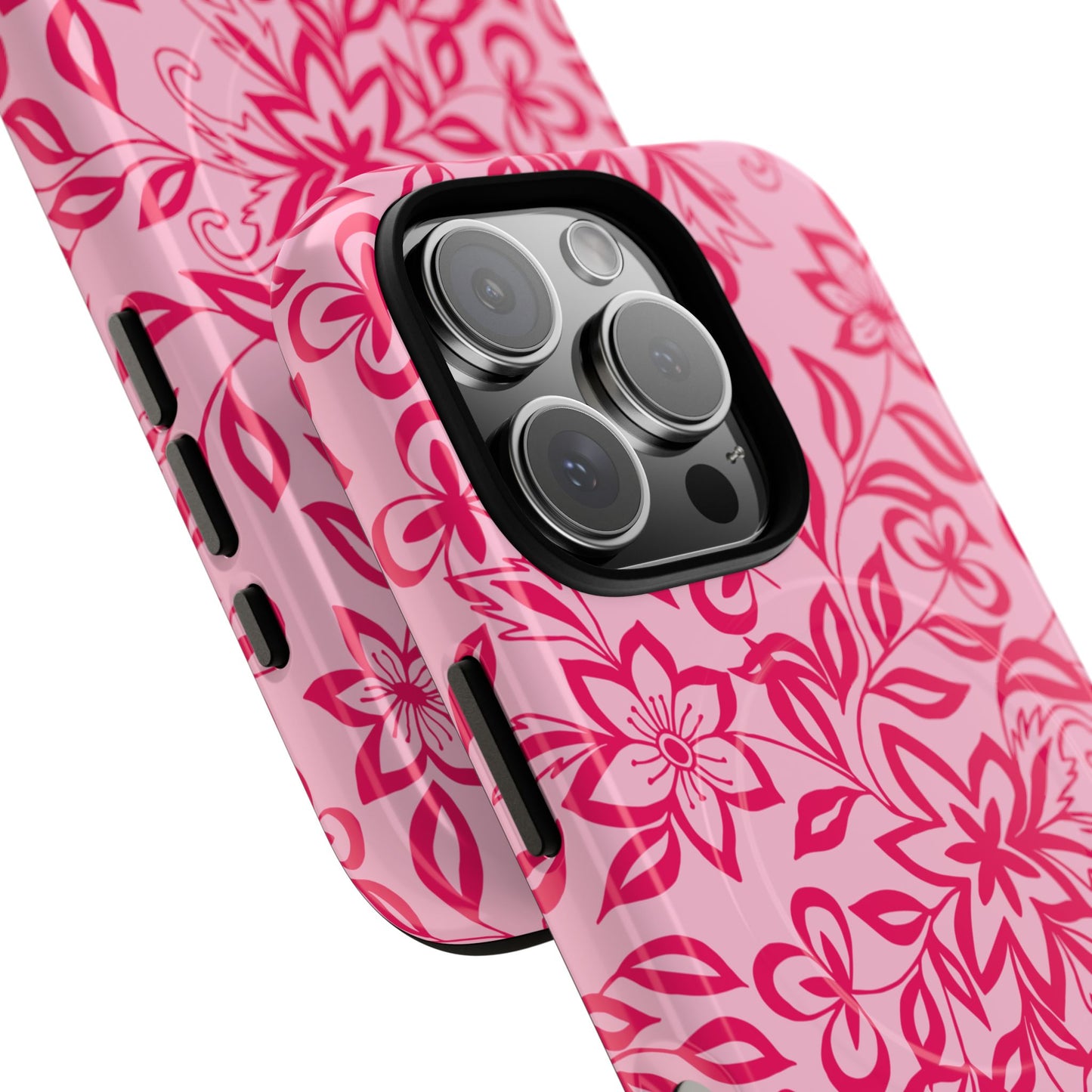 Hot Pink Floral iPhone Case