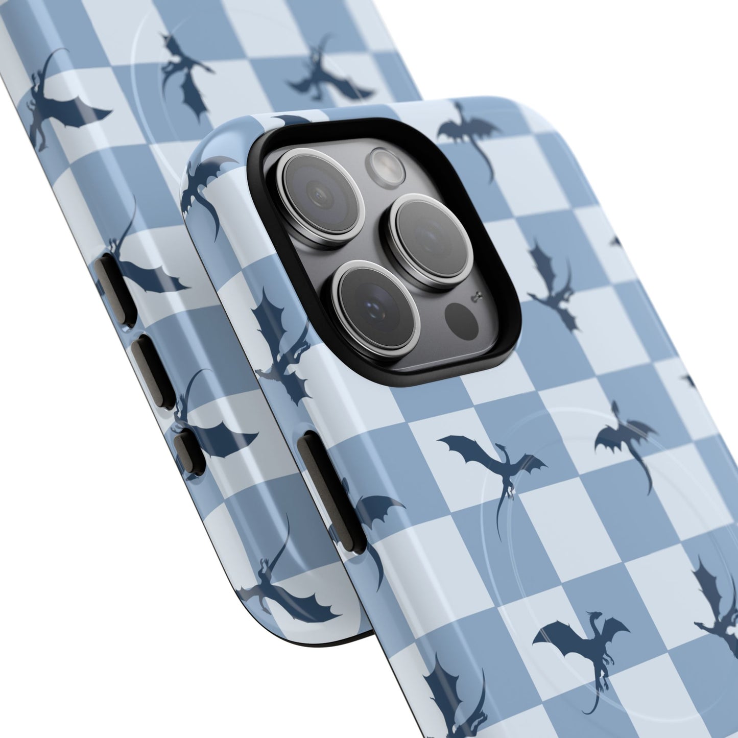 Dragon Check Phone Case — Blue