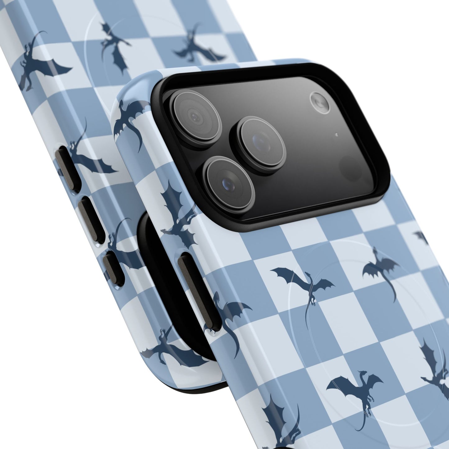 Dragon Check Phone Case — Blue