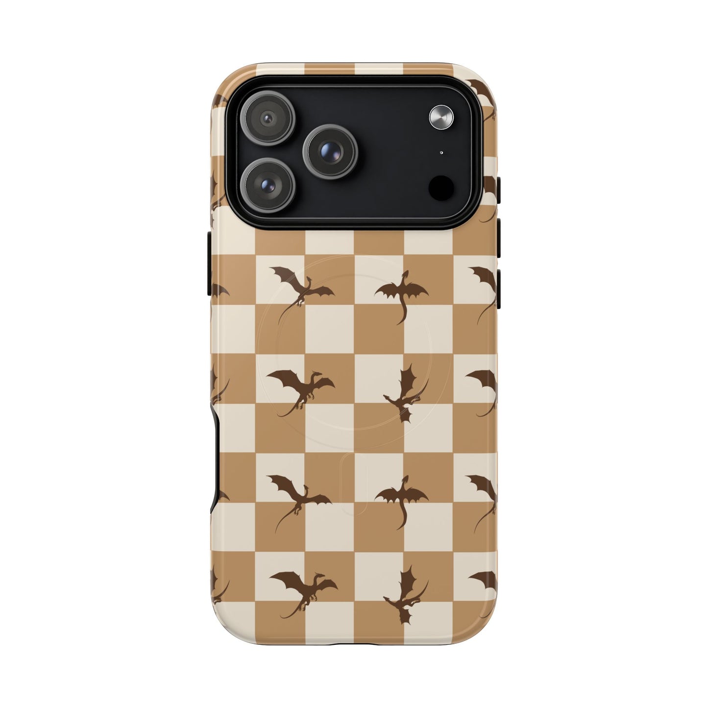 Dragon Check Phone Case — Camel