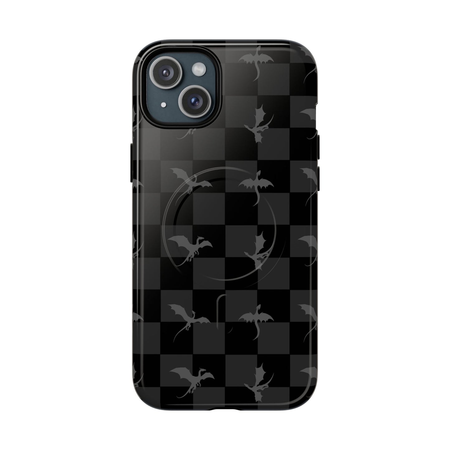 Dragon Check Phone Case — Grey
