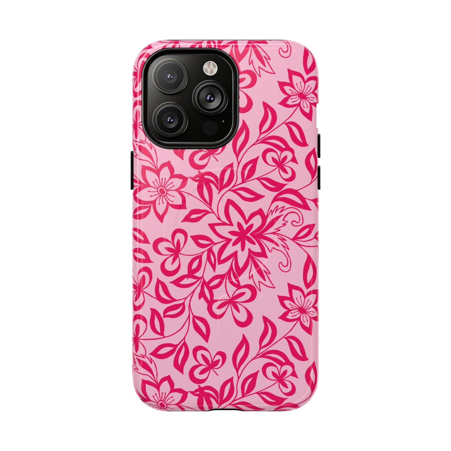 Hot Pink Floral iPhone Case