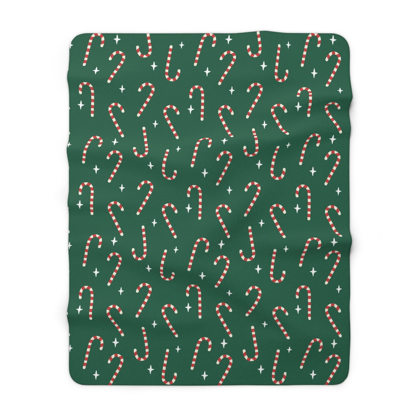 Green Candy Cane Sherpa Blanket