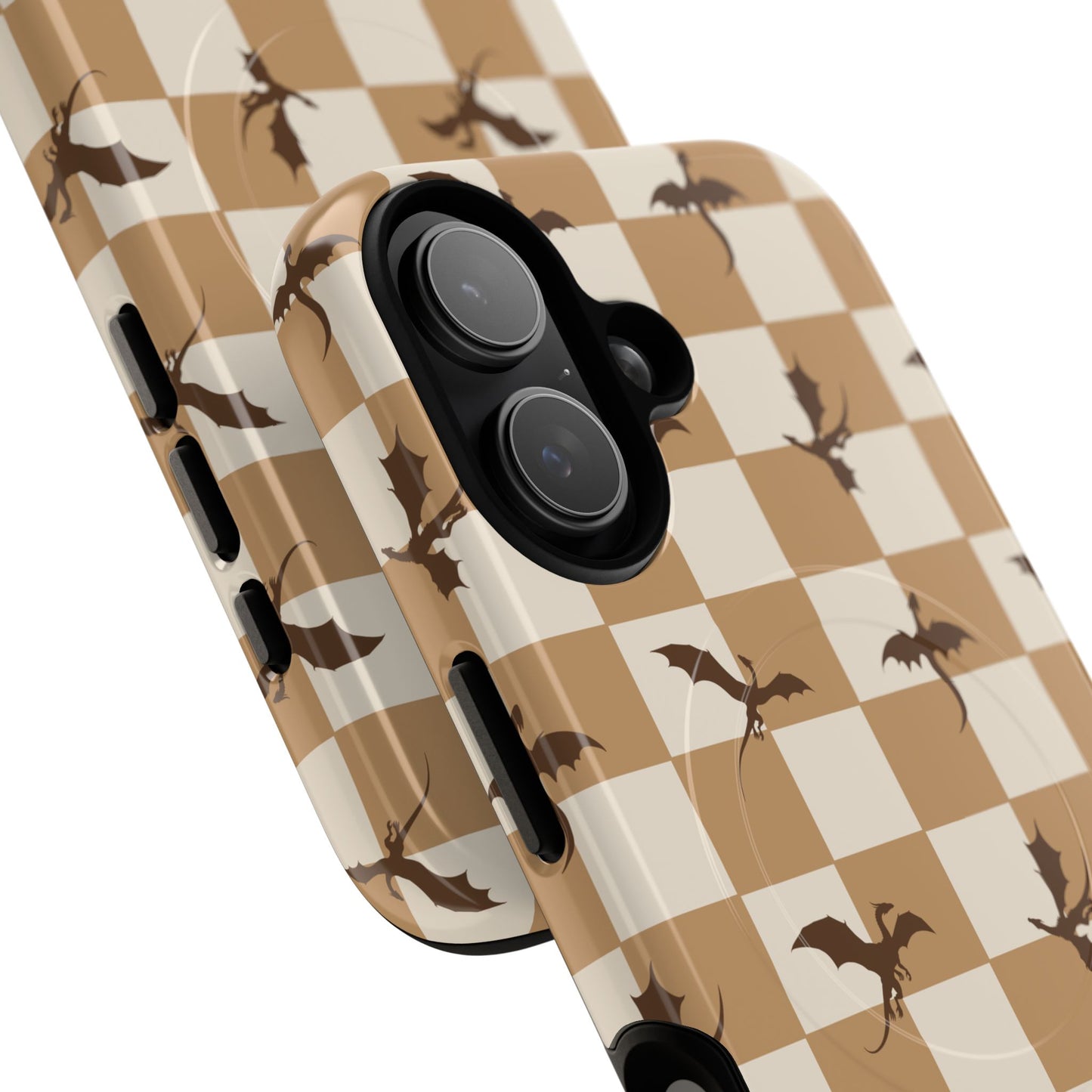 Dragon Check Phone Case — Camel