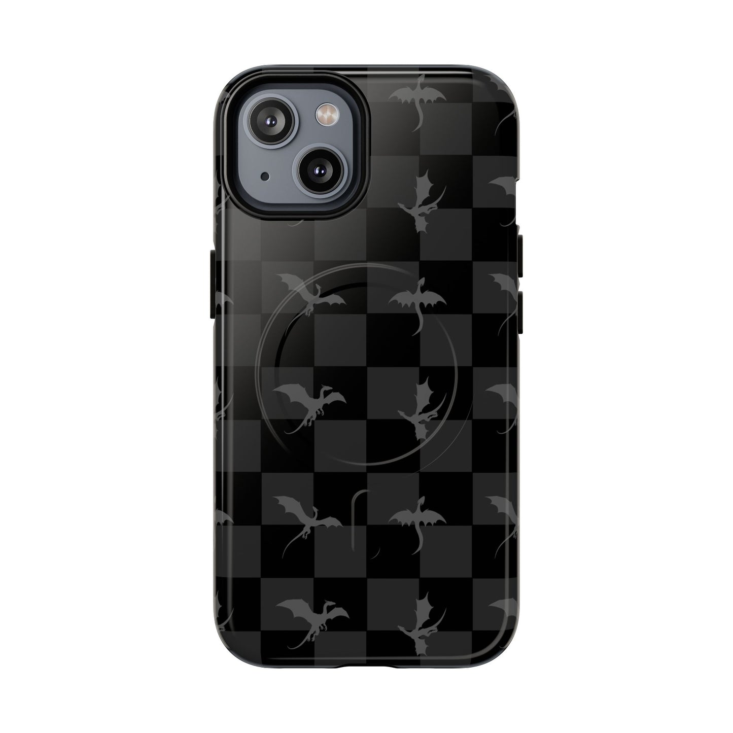 Dragon Check Phone Case — Grey