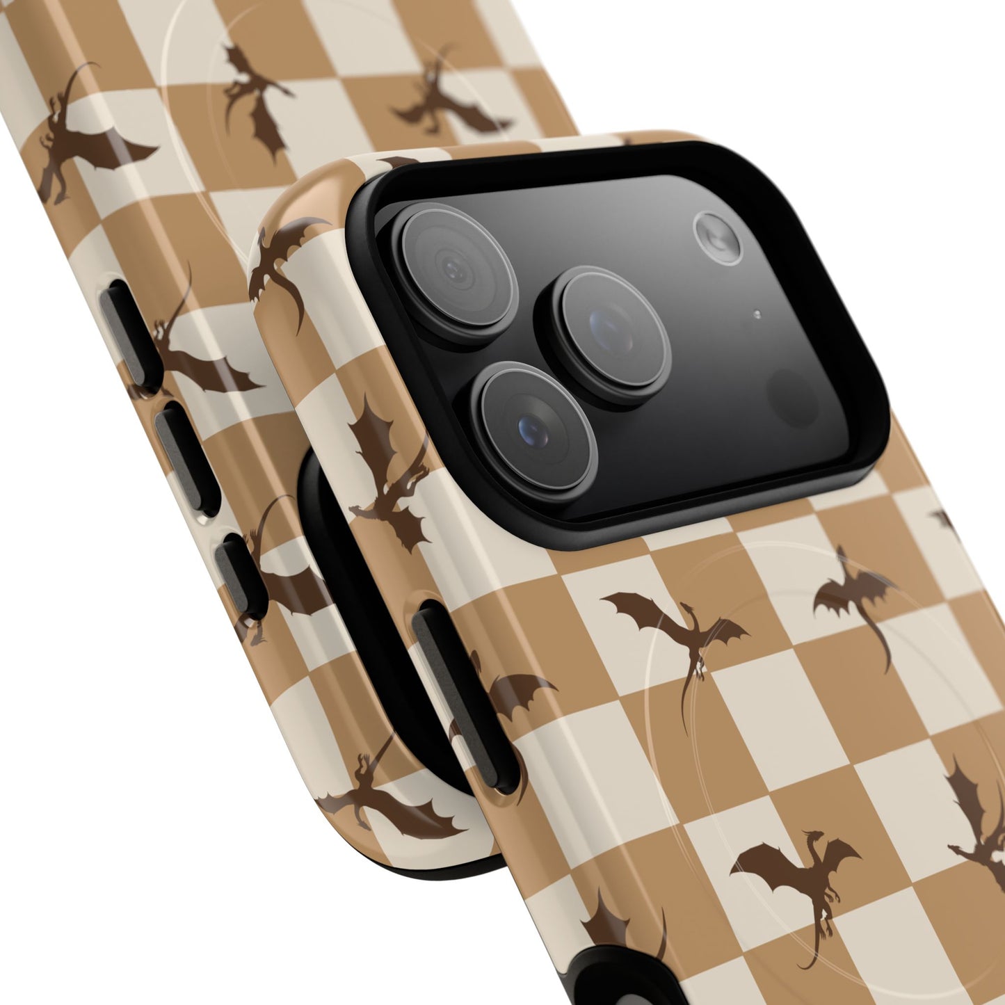 Dragon Check Phone Case — Camel