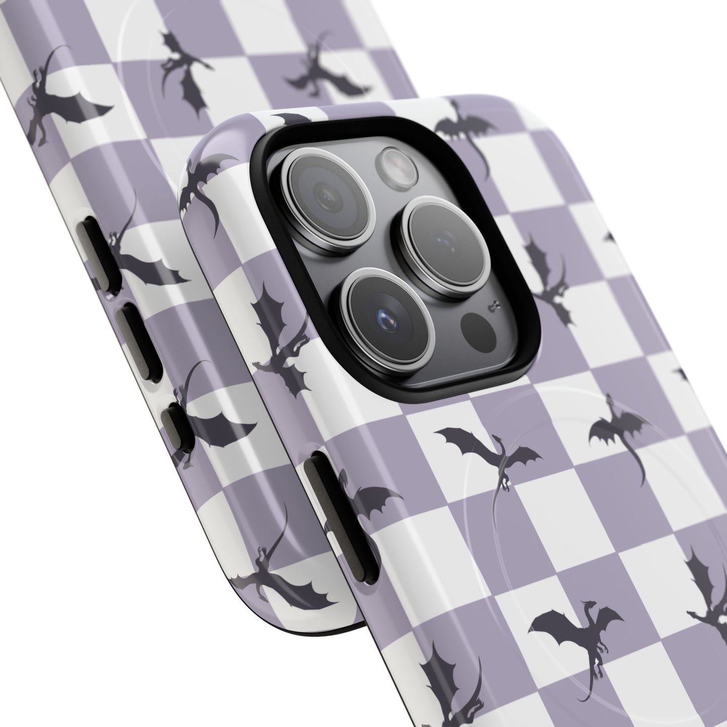 Dragon Check Phone Case — Lavender