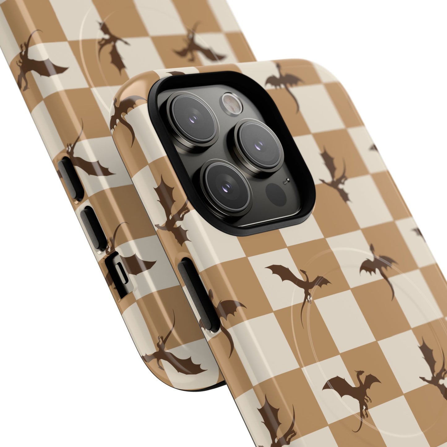 Dragon Check Phone Case — Camel