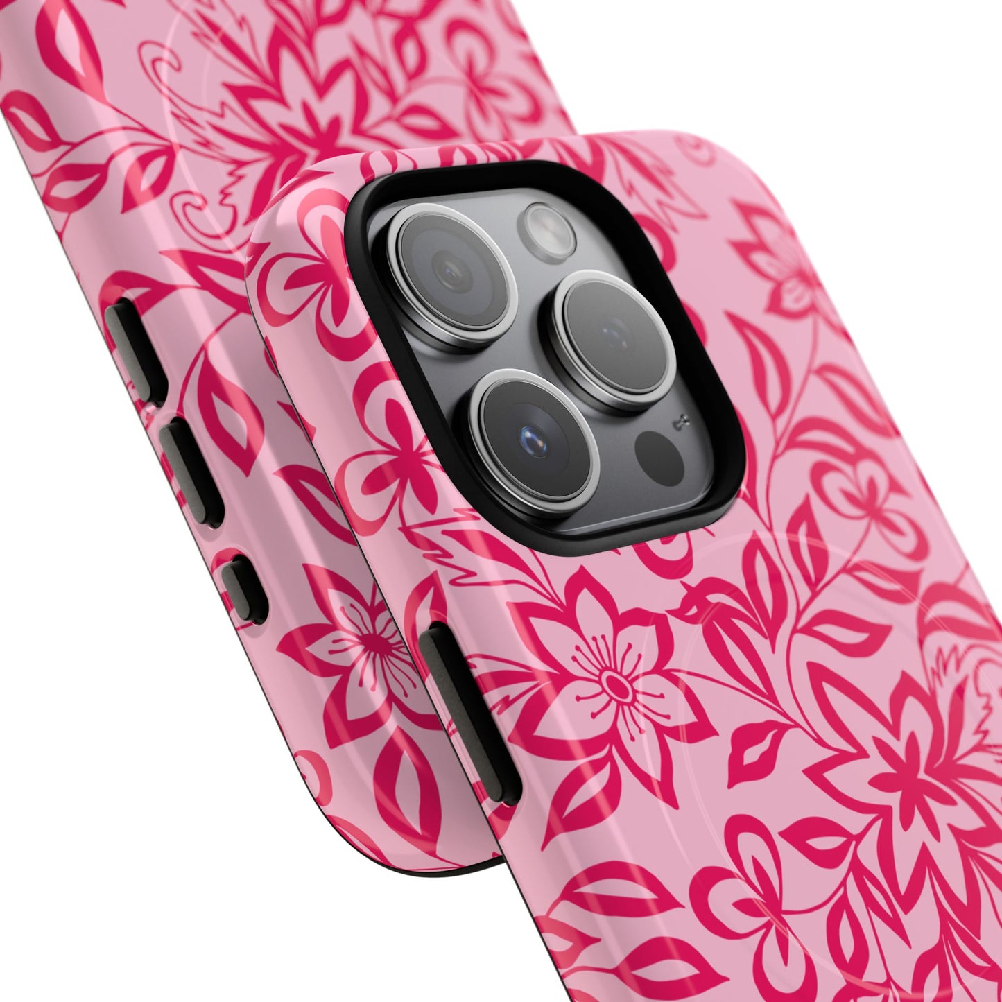Hot Pink Floral iPhone Case