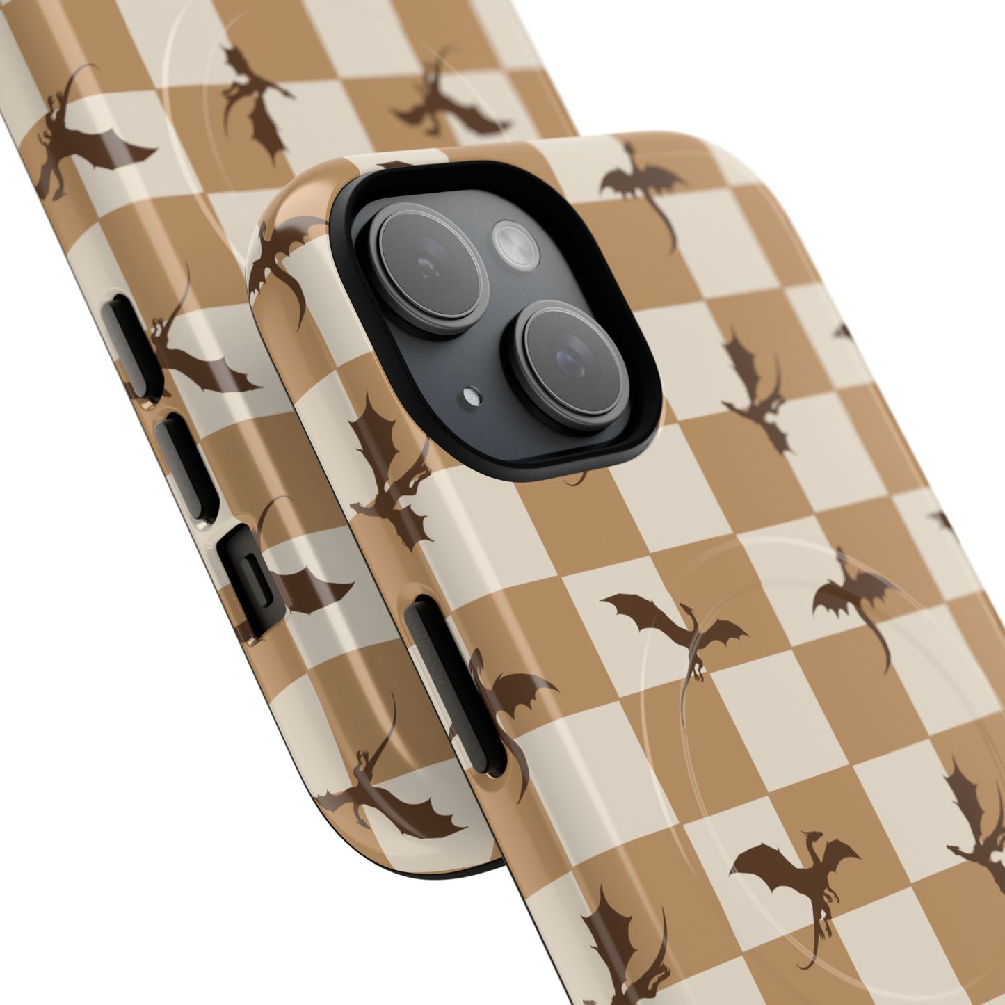 Dragon Check Phone Case — Camel
