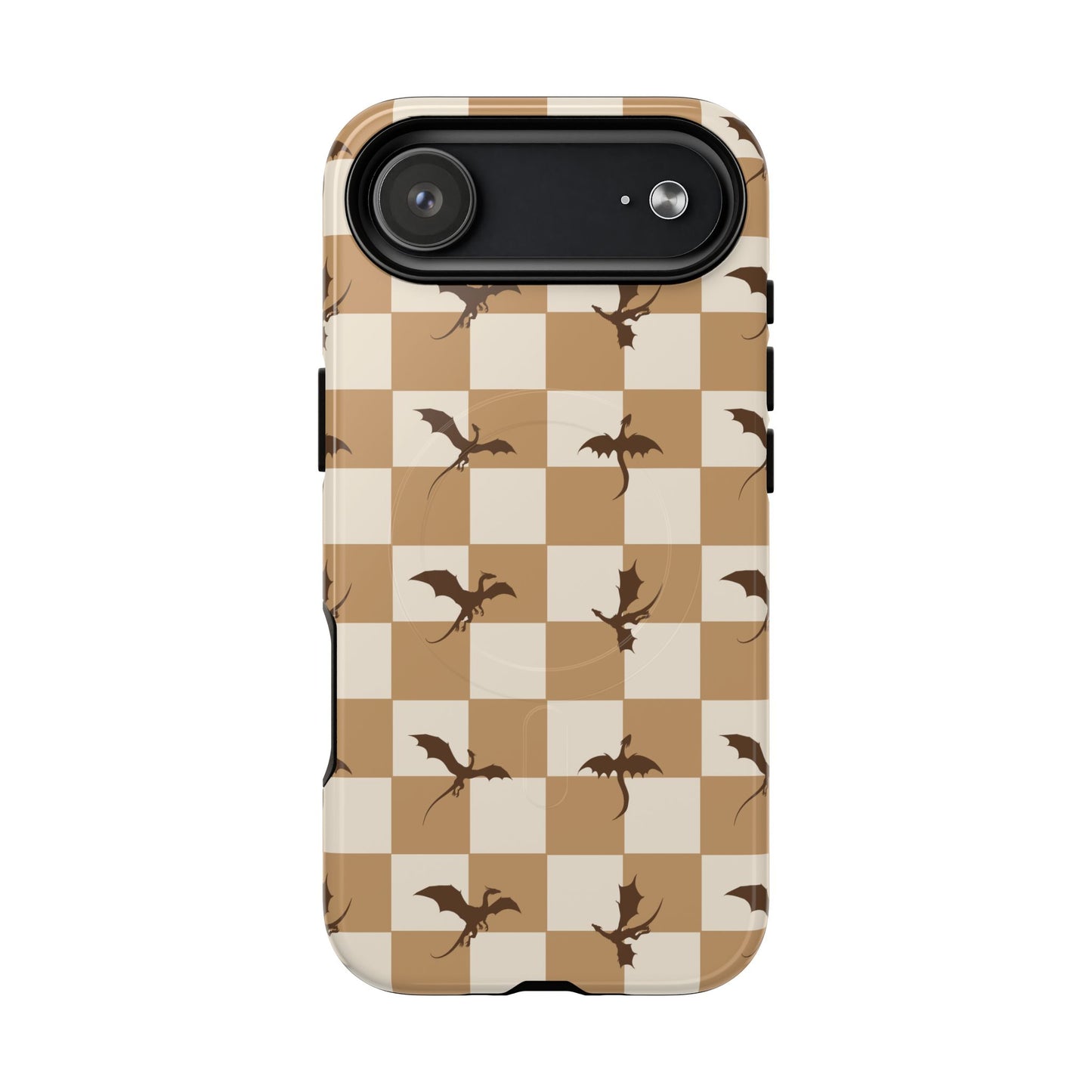 Dragon Check Phone Case — Camel