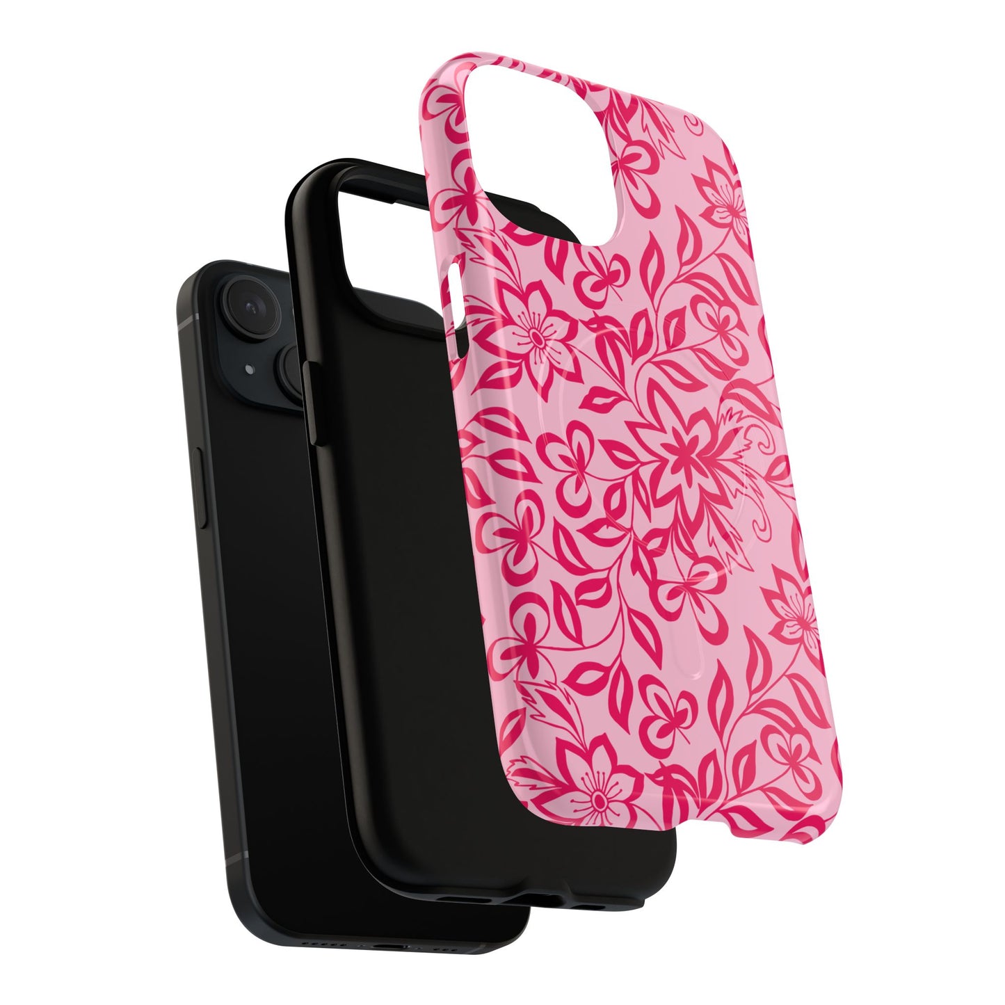Hot Pink Floral iPhone Case
