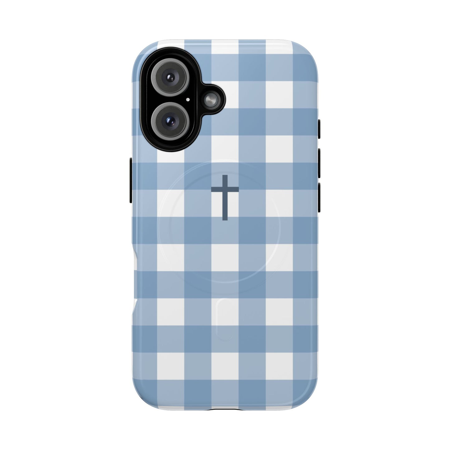 Blue Gingham Cross - Phone Case