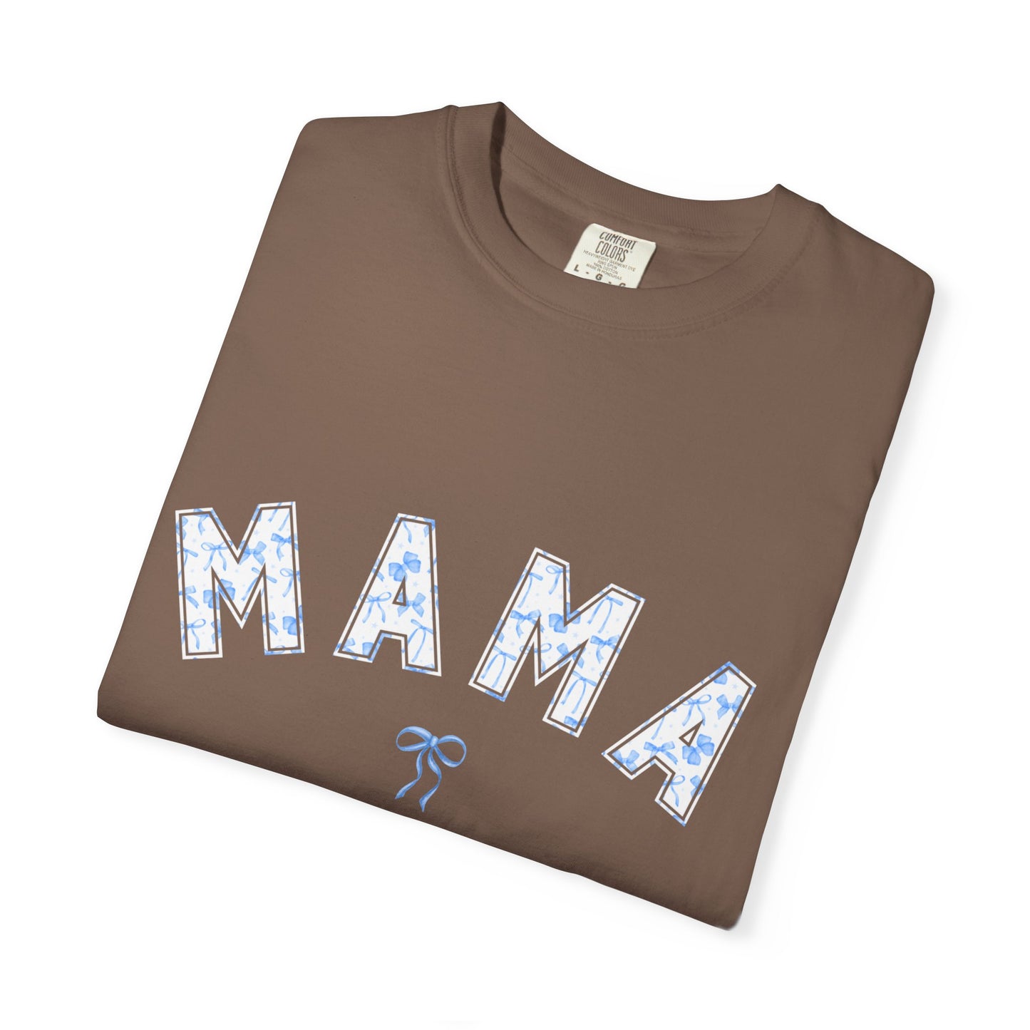 Blue Bow Coquette MAMA - Comfort Colors Tee