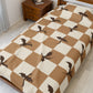 Dragon Fantasy Checkered Velveteen Plush Blanket - Camel