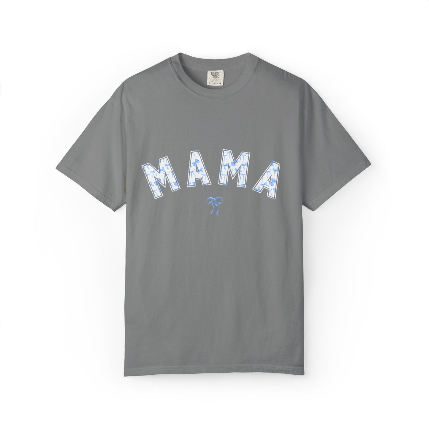 Blue Bow Coquette MAMA - Comfort Colors Tee