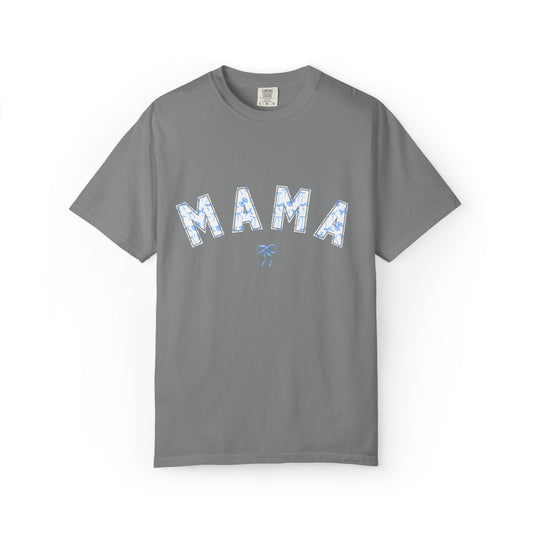 Blue Bow Coquette MAMA - Comfort Colors Tee