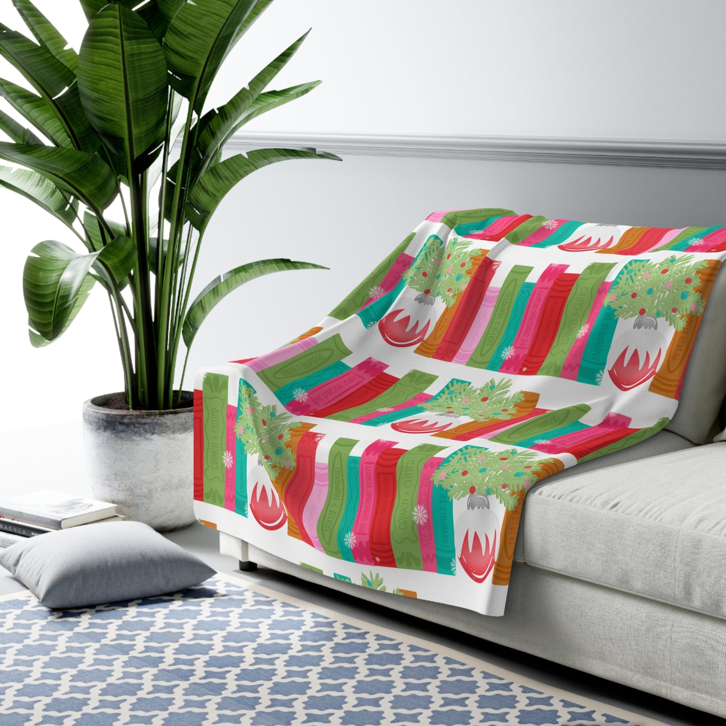 Christmas Bookshelf - Blanket